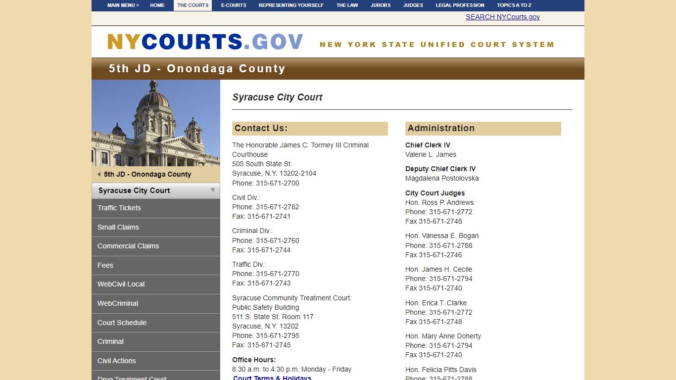 Syracuse City Court | NYCOURTS.GOV - Judiciary of New York